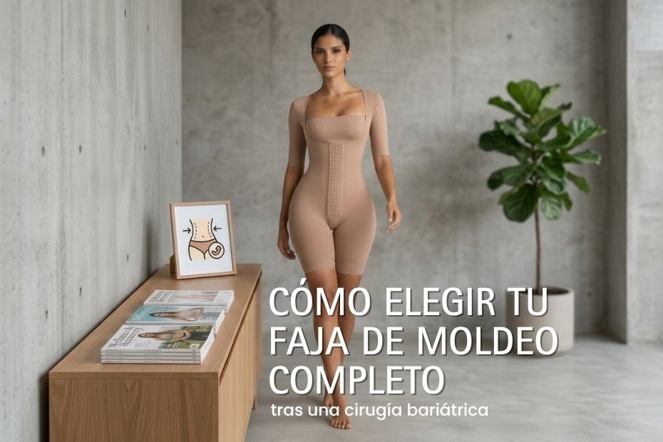 Faja media pierna con mangas y apertura frontal de VITÍ™ CONTROL ideal para moldeo completo tras cirugía bariátrica.