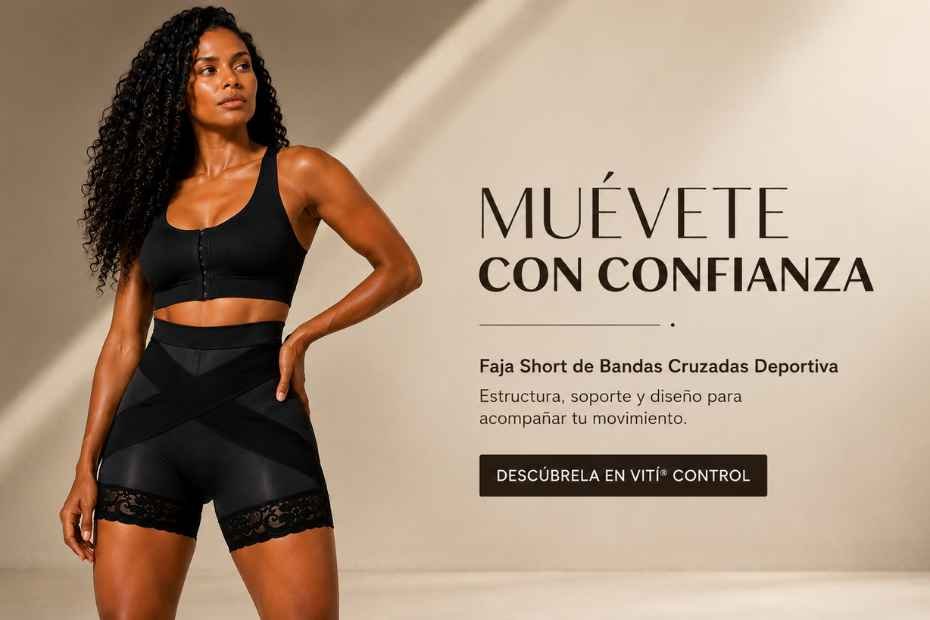 Faja short de bandas cruzadas deportiva VITÍ CONTROL