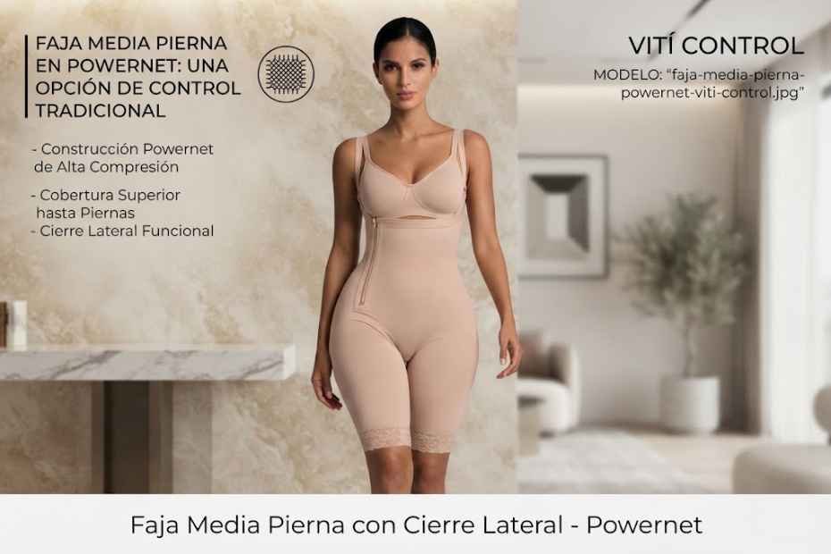 Faja media pierna Powernet con cierre lateral VITÍ CONTROL